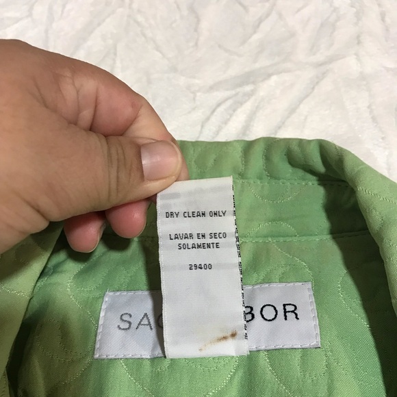 Sag Harbor 2 Buttons Blazer Women’s Size 14 Color Green Quilted Notched Collar. - Picture 5 of 13